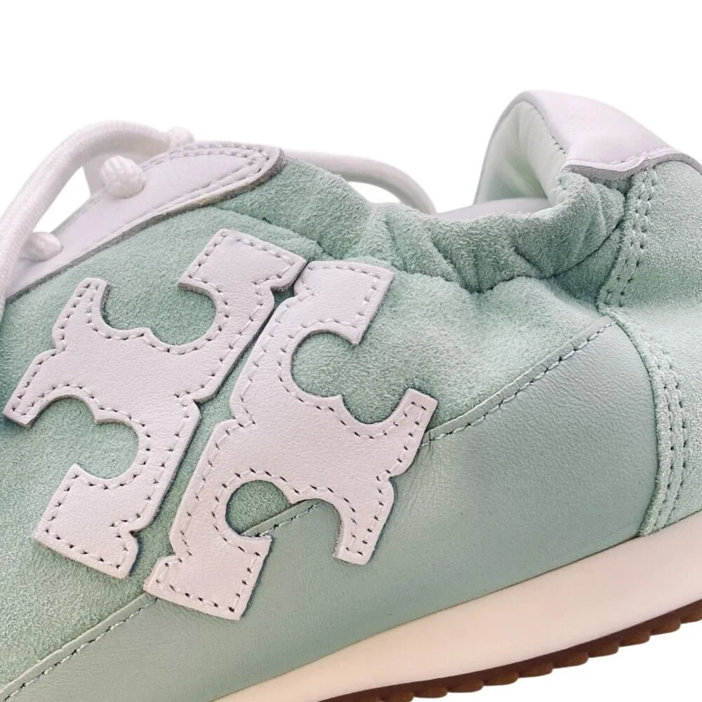 Tory Burch Mint Green & White Leather & Suede Sneakers Womens Size 7.5M - Picture 9 of 13